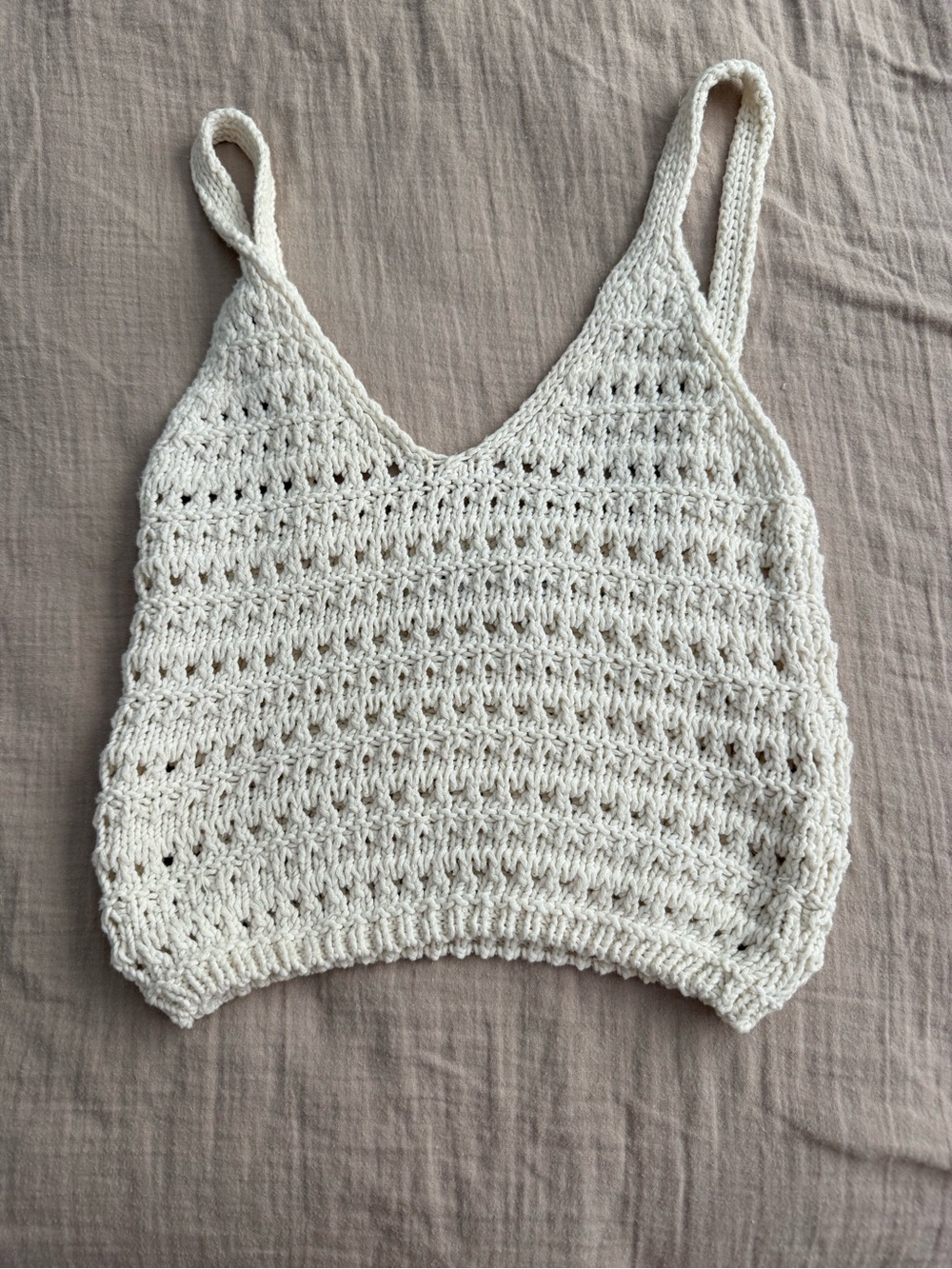 Zara Cream Crochet Knit Camisole Tank